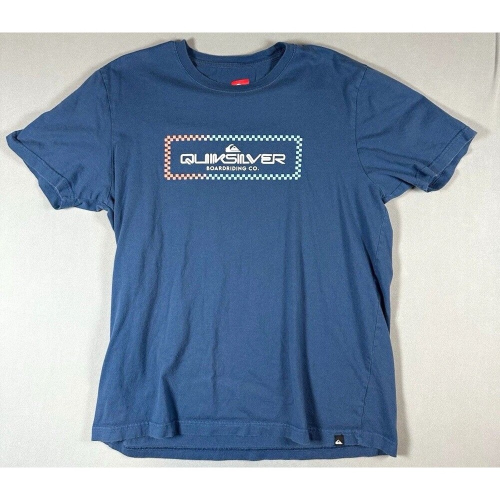 Quiksilver Men's L Blue Graphic Print Crew Neck Short Sleeve T-Shirt